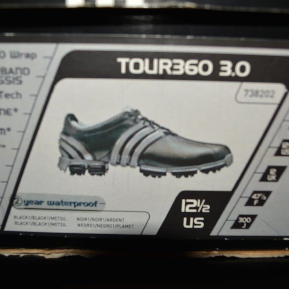 Adidas Tour 360 Boost Golf Shoes 12.5 - Picture 2 of 6